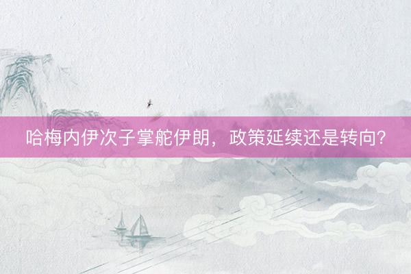 哈梅内伊次子掌舵伊朗，政策延续还是转向？