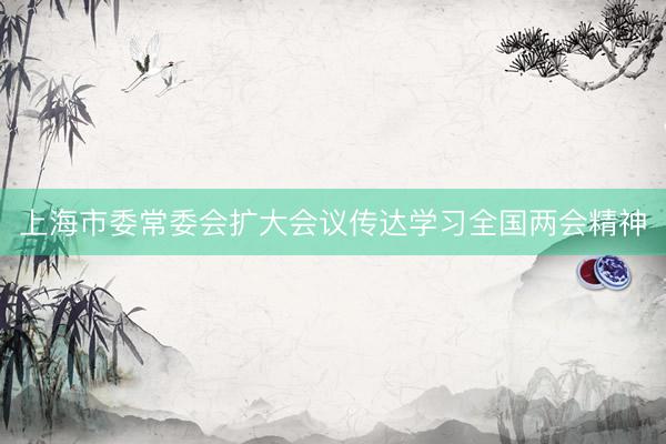 上海市委常委会扩大会议传达学习全国两会精神