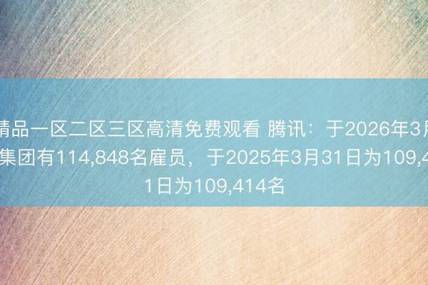 精品一区二区三区高清免费观看 腾讯：于2026年3月31日集团有114，848名雇员，于2025年3月31日为109，414名
