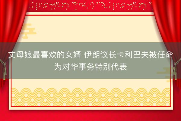 丈母娘最喜欢的女婿 伊朗议长卡利巴夫被任命为对华事务特别代表