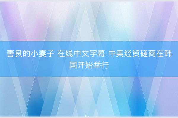 善良的小妻子 在线中文字幕 中美经贸磋商在韩国开始举行