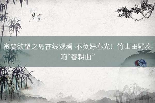 贪婪欲望之岛在线观看 不负好春光！竹山田野奏响“春耕曲”