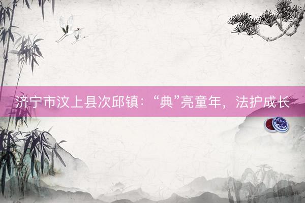 济宁市汶上县次邱镇：“典”亮童年，法护成长