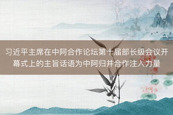 习近平主席在中阿合作论坛第十届部长级会议开幕式上的主旨话语为中阿归并合作注入力量
