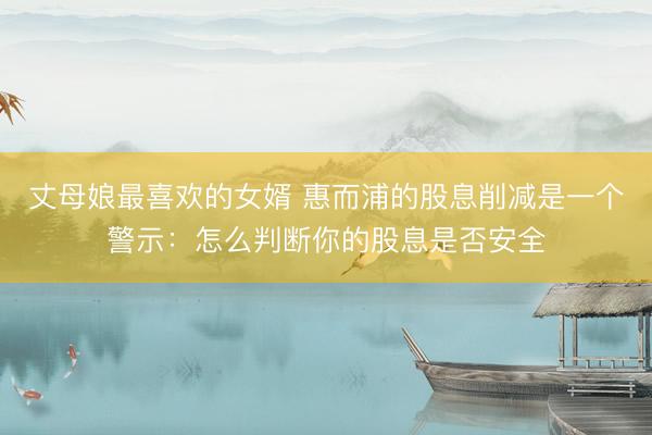 丈母娘最喜欢的女婿 惠而浦的股息削减是一个警示：怎么判断你的股息是否安全