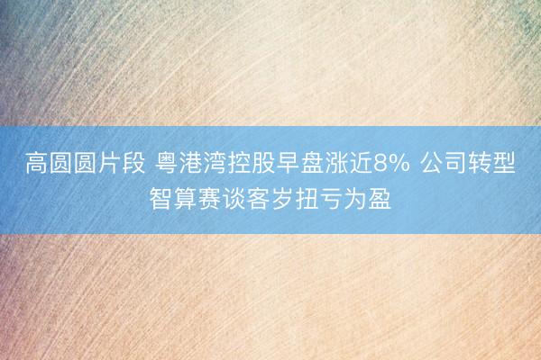 高圆圆片段 粤港湾控股早盘涨近8% 公司转型智算赛谈客岁扭亏为盈