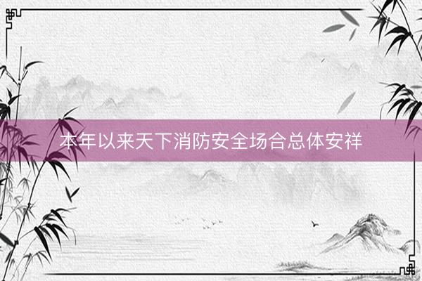 本年以来天下消防安全场合总体安祥