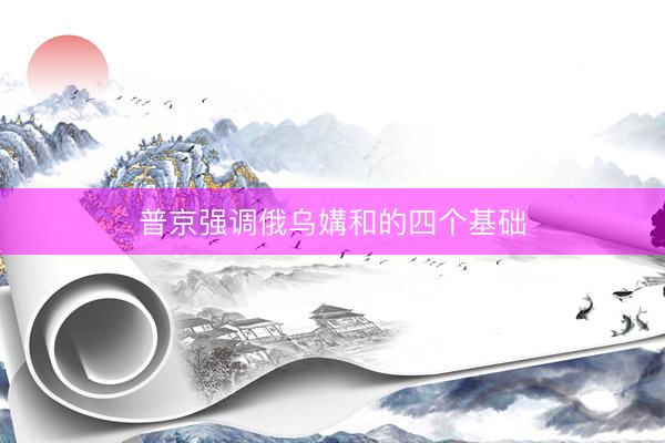 普京强调俄乌媾和的四个基础