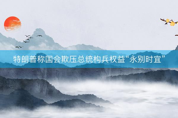 特朗普称国会欺压总统构兵权益“永别时宜”